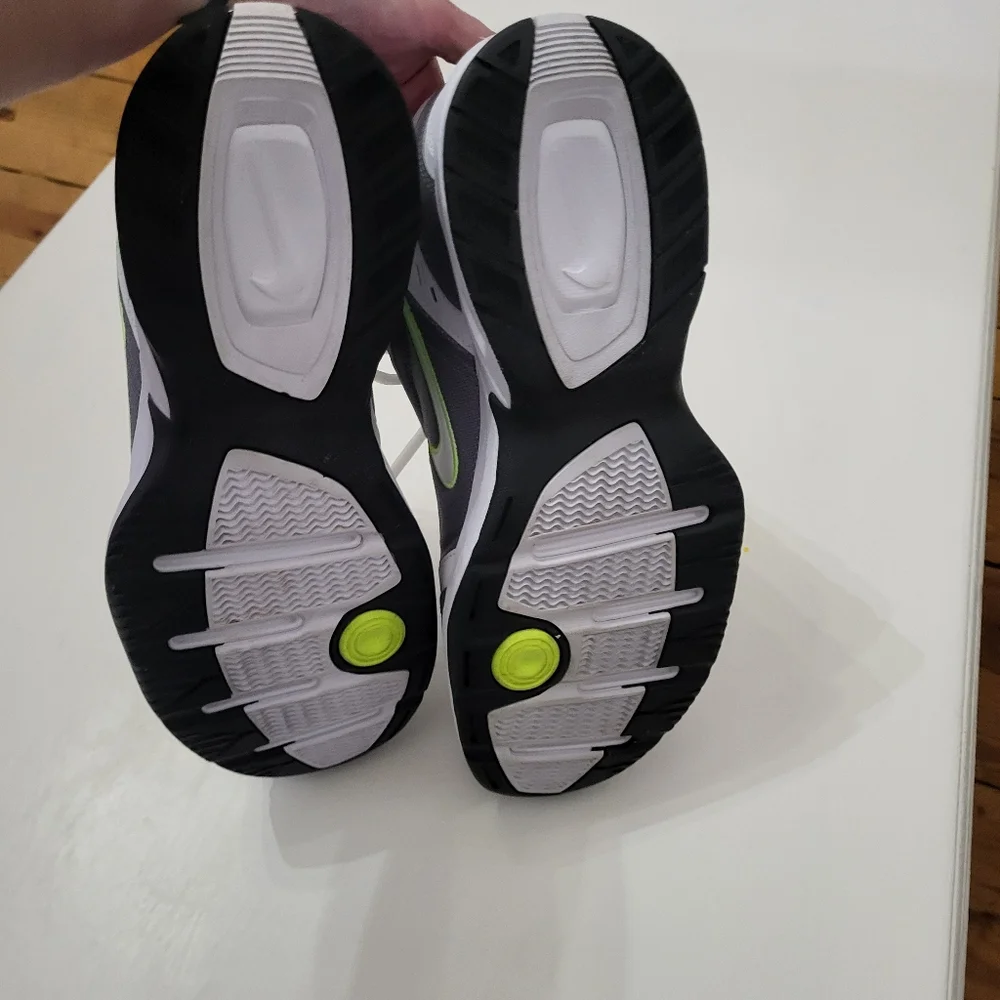 Nike Air Monarch IV Men's Shoes - White/Gray/Neon Green/ Size Men 10.5 - Picture 4 of 5